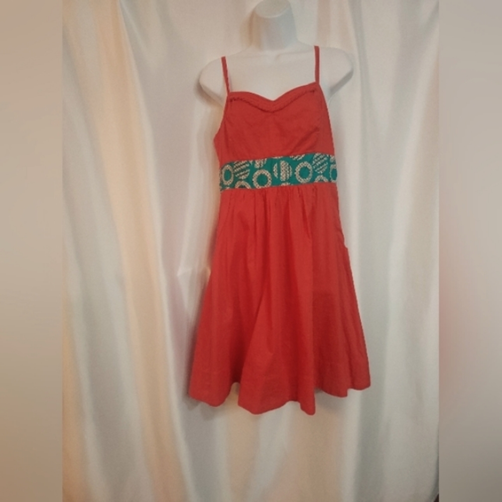 Anthropologie Edme & Esyllte Red Rouge Cotton Trendy Sundress Size M